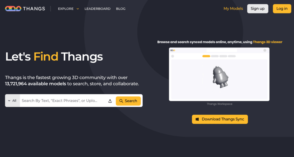 Thangs - Sitios para descargar modelos de impresión 3d